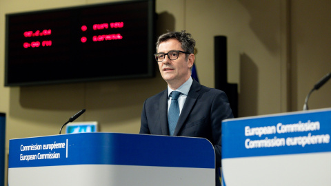 El ministro de Presidencia, Justicia y Relaciones con las Cortes, Félix Bolaños, este martes en Bruselas.