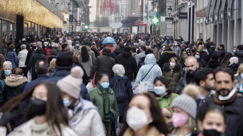 Vista de la calle Preciados (Madrid) este 7 de diciembre de 2021. Vista de la calle Preciados (Madrid) este 7 de diciembre de 2021.