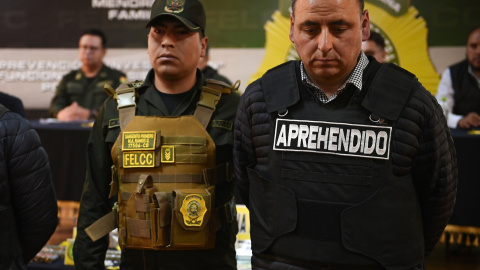Uno de los detenidos por el golpe de Estado fallido contra el Gobierno de Bolivia, a 27 de junio de 2024, en La Paz. Uno de los detenidos por el golpe de Estado fallido contra el Gobierno de Bolivia, a 27 de junio de 2024, en La Paz.