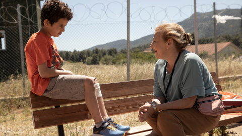 Carmen Machi y el niño sirio con el que coprotagoniza la película. Carmen Machi y el niño sirio con el que coprotagoniza la película.