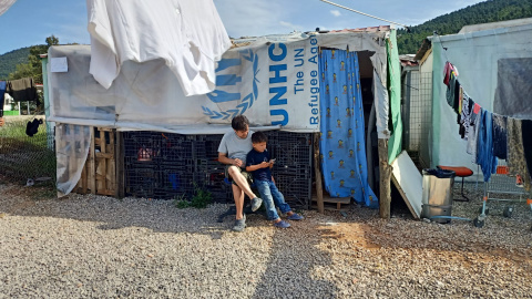 Una imagen del campo de refugiados de Malakasa. Una imagen del campo de refugiados de Malakasa.
