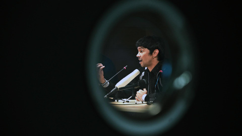 El líder disidente cubano Yunior García Aguilera en una rueda de prensa en el Centro Cultural Galileo de Madrid. Aguilera a 18 de noviembre de 2021. El líder disidente cubano Yunior García Aguilera en una rueda de prensa en el Centro Cultural Galileo de Madrid. Aguilera a 18 de noviembre de 2021.