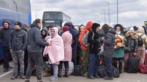 (08/03/2022) Refugiados ucranianos en la frontera con Polonia. (08/03/2022) Refugiados ucranianos en la frontera con Polonia.