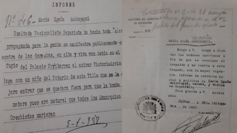 Documentos de la condena de Mari Egaña ´Ondarru` Documentos de la condena de Mari Egaña ´Ondarru`
