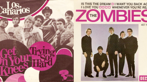 Singles de Los Canarios y The Zombies editados en Francia y Alemania, respectivamente. Singles de Los Canarios y The Zombies editados en Francia y Alemania, respectivamente.