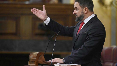 Santiago Abascal, líder de Vox, en el Congreso. (FERNANDO VILLAR | EFE) Santiago Abascal, líder de Vox, en el Congreso. (FERNANDO VILLAR | EFE)