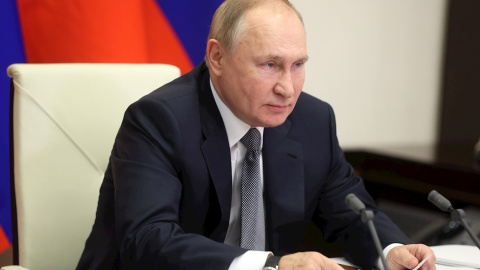 14/12/2021 El presidente ruso, Vladimir Putin, asiste a una reunión con el presidente chino, Xi Jinping vía telemática 14/12/2021 El presidente ruso, Vladimir Putin, asiste a una reunión con el presidente chino, Xi Jinping vía telemática