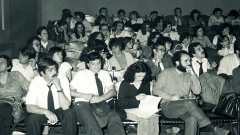 Reunión de abogados durante el franquismo. Reunión de abogados durante el franquismo.