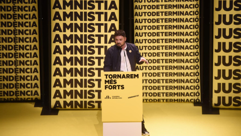 Gabriel Rufián al míting d'inici de campanya d'ERC per al 10-N. MARC PUIG Gabriel Rufián al míting d'inici de campanya d'ERC per al 10-N. MARC PUIG