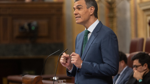 El presidente del Gobierno, Pedro Sánchez, durante su intervención en el Congreso este miércoles 17 de julio. El presidente del Gobierno, Pedro Sánchez, durante su intervención en el Congreso este miércoles 17 de julio.