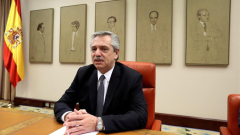 05/09/2019.- El candidato a la presidencia de la República Argentina, Alberto Fernández, este jueves, durante la conferencia 'América Latina y Europa: desafíos del proceso de integración' que ha ofrecido en la sala constitucional del Congreso de los 05/09/2019.- El candidato a la presidencia de la República Argentina, Alberto Fernández, este jueves, durante la conferencia 'América Latina y Europa: desafíos del proceso de integración' que ha ofrecido en la sala constitucional del Congreso de los