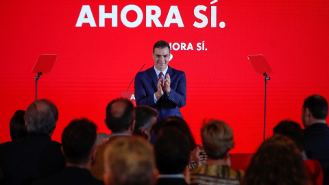 28/10/2019.- El presidente del gobierno en funciones y candidato a la reelección por el PSOE, Pedro Sánchez presenta la campaña del partido socialista. / EFE - EMILIO NARANJO 28/10/2019.- El presidente del gobierno en funciones y candidato a la reelección por el PSOE, Pedro Sánchez presenta la campaña del partido socialista. / EFE - EMILIO NARANJO