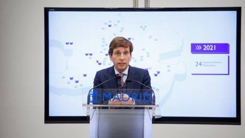 El alcalde de Madrid, José Luis Martínez-Almeida, hace balance de la evolución del plan Madrid Capital 21, a 20 de diciembre de 2021, en Madrid. El alcalde de Madrid, José Luis Martínez-Almeida, hace balance de la evolución del plan Madrid Capital 21, a 20 de diciembre de 2021, en Madrid.