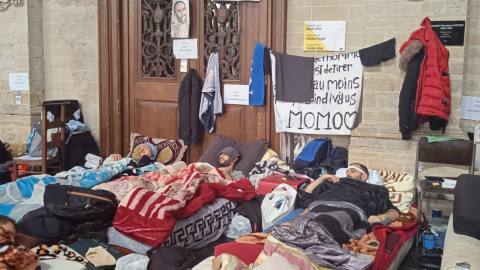 La Iglesia en la que están durmiendo las personas en huelga de hambre. La Iglesia en la que están durmiendo las personas en huelga de hambre.