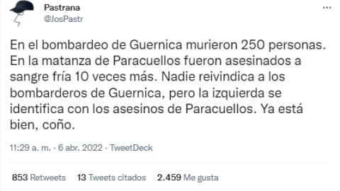 Tuit del usuario Pastrana que se movió en redes después de las declaraciones de Zelenski. Tuit del usuario Pastrana que se movió en redes después de las declaraciones de Zelenski.