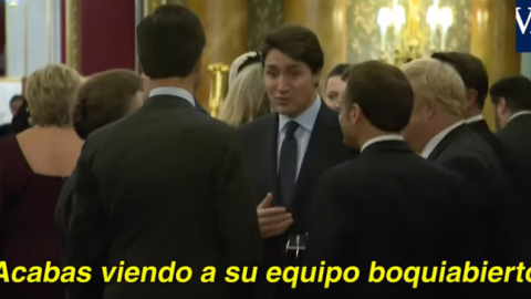 Trudeau, Macron, Johnson y Rutte conversan sobre Trump en el palacio de Buckingham. (YOUTUBE) Trudeau, Macron, Johnson y Rutte conversan sobre Trump en el palacio de Buckingham. (YOUTUBE)