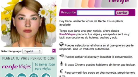 Irene, l'assistent personal de Renfe.