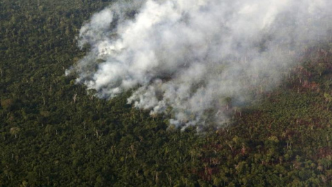 En Brasil, incendios forestales generados por el hombre para despejar campos de cultivo, deforestar el terreno y limpiarlo para la cría de ganado a menudo crecen fuera de control rápidamente debido a problemas climáticos. REUTERS