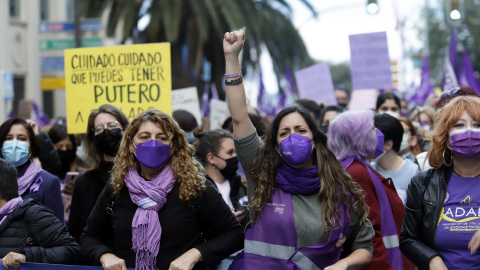 6/5/22-Mujeres manifestándose, a 8 de marzo de 2022, en Málaga. 6/5/22-Mujeres manifestándose, a 8 de marzo de 2022, en Málaga.