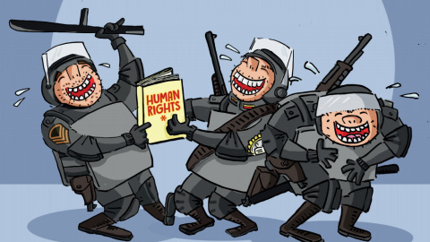 Viñeta del artista brasileño Elihu Duayer que forma parte de la exposición organizada por Naciones Unidas. Viñeta del artista brasileño Elihu Duayer que forma parte de la exposición organizada por Naciones Unidas.