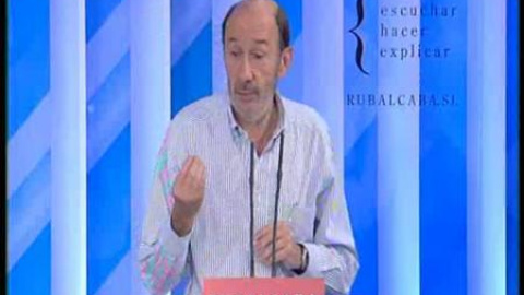 Rubalcaba: "No se puede decir que los profesores son unas vagos, porque es mentira" Rubalcaba: "No se puede decir que los profesores son unas vagos, porque es mentira"