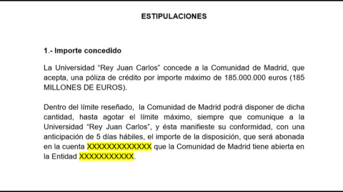 Captura de pantalla del "contrato de póliza a corto plazo" entre la Consejería de Hacienda y Función Pública de la Comunidad de Madrid y la Rey Juan Carlos. El contrato completo al final del artículo. / PÚBLICO Captura de pantalla del "contrato de póliza a corto plazo" entre la Consejería de Hacienda y Función Pública de la Comunidad de Madrid y la Rey Juan Carlos. El contrato completo al final del artículo. / PÚBLICO