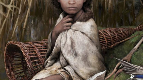 Representación de Lola, la mujer que masticó el «chicle de abedul» EFE/ Tom Björklund Representación de Lola, la mujer que masticó el «chicle de abedul» EFE/ Tom Björklund