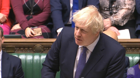 El primer ministro británico Boris Johnson durante la sesión del Parlamento este viernes. / Europa Press El primer ministro británico Boris Johnson durante la sesión del Parlamento este viernes. / Europa Press