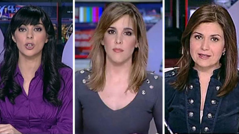 De izquierda a derecha, las periodistas Sirún Demirjián, Ana báñez y Inma Gómez-Lobo, presentadoras del informativo matinal de TVE. / RTVE