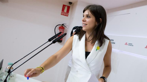 La portaveu d'ERC, Marta Vilalta, durant la roda de premsa que ha oferit després de la reunió de la Permanent Nacional d'ERC. EFE/ Enric Fontcuberta. La portaveu d'ERC, Marta Vilalta, durant la roda de premsa que ha oferit després de la reunió de la Permanent Nacional d'ERC. EFE/ Enric Fontcuberta.