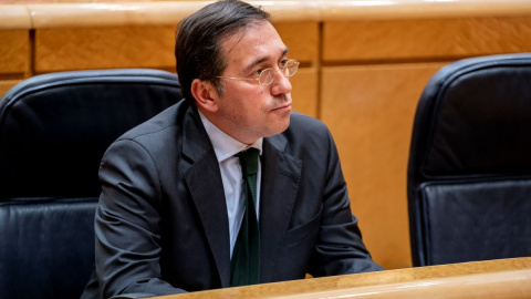 El ministro de Asuntos Exteriores, Unión Europea y Cooperación, José Manuel Albares, en una sesión de control al Gobierno en el Senado, a 26 de abril de 2022, en Madrid. El ministro de Asuntos Exteriores, Unión Europea y Cooperación, José Manuel Albares, en una sesión de control al Gobierno en el Senado, a 26 de abril de 2022, en Madrid.