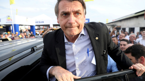 El candidato a la presidencia de Brasil por el partido (PSL), Jair Bolsonaro, durante un acto de campaña. - REUTERS El candidato a la presidencia de Brasil por el partido (PSL), Jair Bolsonaro, durante un acto de campaña. - REUTERS