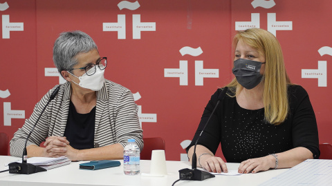 A la izquierda, Eva Orúe, en la presentación del cartel de la Feria de Madrid A la izquierda, Eva Orúe, en la presentación del cartel de la Feria de Madrid