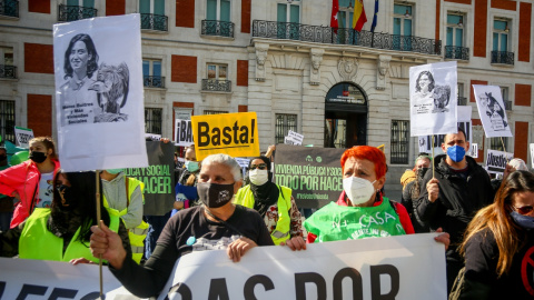 (7/4/2021) Concentración por la recuperación de las viviendas públicas vendidas a fondos buitre en abril de 2021. (Archivo). (7/4/2021) Concentración por la recuperación de las viviendas públicas vendidas a fondos buitre en abril de 2021. (Archivo).