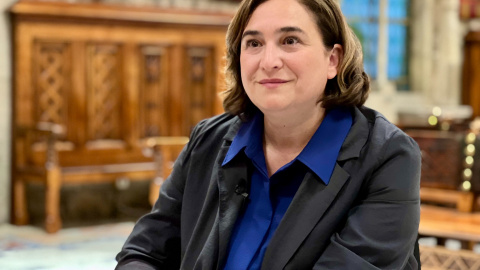 25/05/2022 - Ada Colau, al Saló de Cent de l'Ajuntament, durant l'entrevista amb 'Públic'.