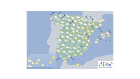 Previsión para el lunes 23 de diciembre. / AEMET Previsión para el lunes 23 de diciembre. / AEMET