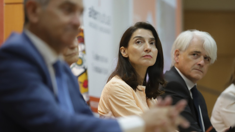 La ministra de Justicia, Pilar Llop, durante un congreso celebrado en Málaga, a 19 de mayo de 2022. La ministra de Justicia, Pilar Llop, durante un congreso celebrado en Málaga, a 19 de mayo de 2022.