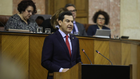 Juanma Moreno, en el Parlamento de Andalucía Juanma Moreno, en el Parlamento de Andalucía