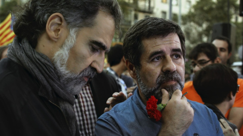 Jordi Cuixart i Jordi Sànchez el 20 de setembre passat, en una imatge del documental '20-S'. / Mediapro. Jordi Cuixart i Jordi Sànchez el 20 de setembre passat, en una imatge del documental '20-S'. / Mediapro.