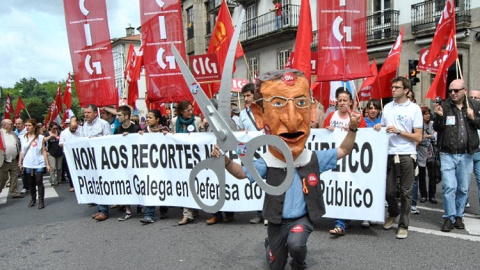 Una manifestación contra los recortes de Feijóo en educación. /CIG Una manifestación contra los recortes de Feijóo en educación. /CIG