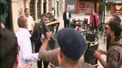 Los mineros se encaran con el alcalde de Ponferrada Los mineros se encaran con el alcalde de Ponferrada