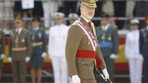 14/06/2022.- El rey Felipe VI preside el capítulo de la Real y Militar Orden de San Hermenegildo, este martes, en el Monasterio de San Lorenzo de El Escorial. EFE/ Juan Carlos Hidalgo 14/06/2022.- El rey Felipe VI preside el capítulo de la Real y Militar Orden de San Hermenegildo, este martes, en el Monasterio de San Lorenzo de El Escorial. EFE/ Juan Carlos Hidalgo