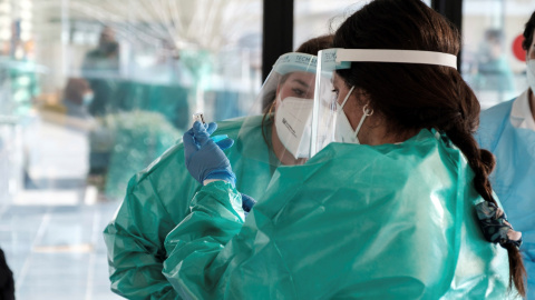 Un momento del primer acto de vacunación en el área de salud de Ibiza y Formentera, Un momento del primer acto de vacunación en el área de salud de Ibiza y Formentera,