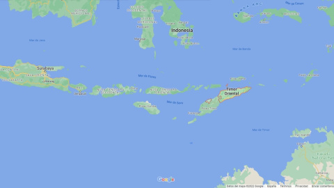 19/05/2022 - Imagen vía satélite de la situación geográfica de Timor Oriental. 19/05/2022 - Imagen vía satélite de la situación geográfica de Timor Oriental.