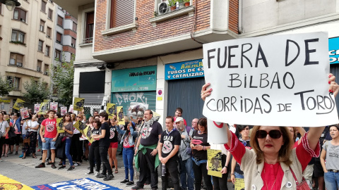 Concentración antitaurina en Bilbao el pasado mes de agosto. Concentración antitaurina en Bilbao el pasado mes de agosto.