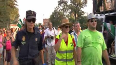 Sevilla, etapa final de la marcha obrera del SAT Sevilla, etapa final de la marcha obrera del SAT