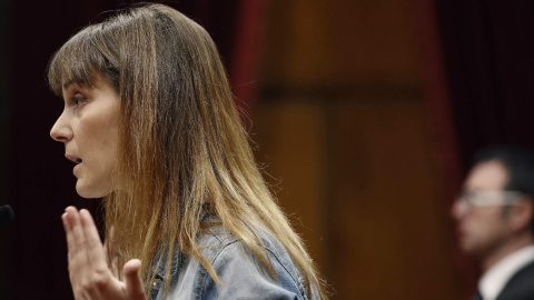 La portaveu parlamentària de Catalunya en Comú-Podem, Jéssica Albiach, durant la seva intervenció en el Debat de Política General. EFE / Andreu Dalmau. La portaveu parlamentària de Catalunya en Comú-Podem, Jéssica Albiach, durant la seva intervenció en el Debat de Política General. EFE / Andreu Dalmau.