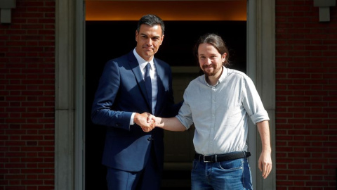 Pedro Sánchez y Pablo Iglesias en la última reunión que celebraron en Moncloa / EFE Pedro Sánchez y Pablo Iglesias en la última reunión que celebraron en Moncloa / EFE