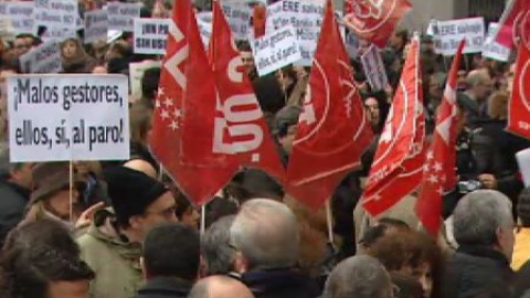 Protesta de los empleados de banca ante el Banco de España Protesta de los empleados de banca ante el Banco de España