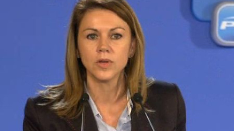 Cospedal: "Quedaos tranquilos, que estáis en un gran partido" Cospedal: "Quedaos tranquilos, que estáis en un gran partido"
